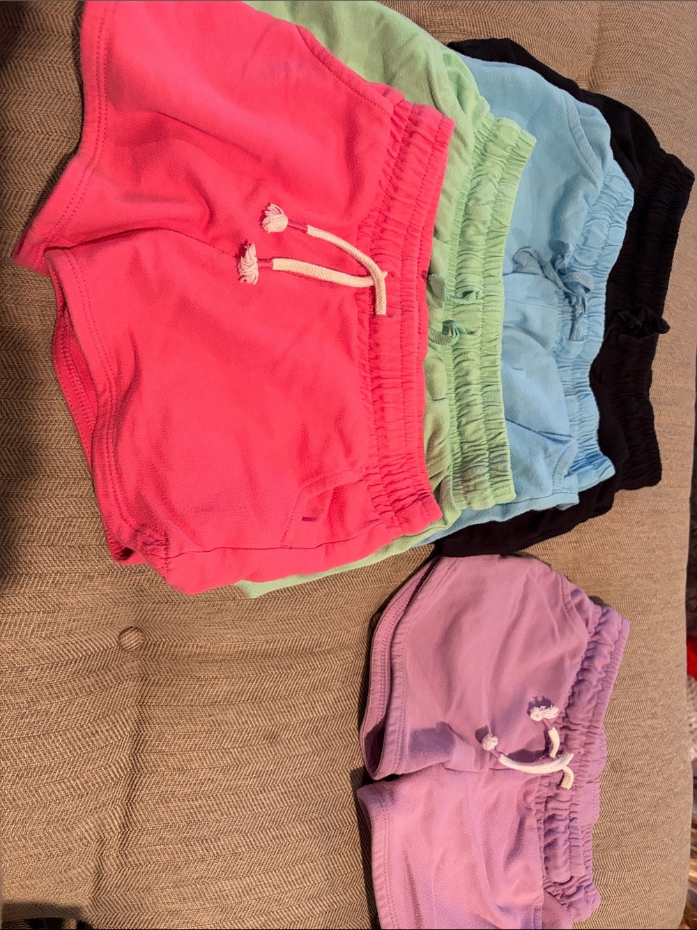 5 Pair Cotton Shorts - Pink, Mint, Light Blue, Black, Purple